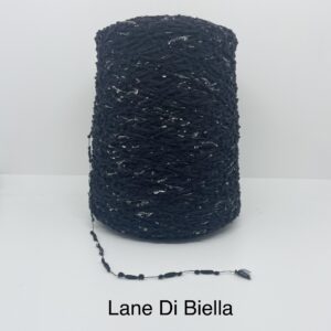 Rocca Polyammide Nero/Argento Metalizzato Gr.400 Titolo 3600 (100gr./360Mt.) Campionatura Da Collezione Alta Moda CT 1164