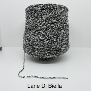 Rocca Misto Cotone Ecru/Nero Torsione Frisé Gr.500 Titolo 2400 (100gr/240Mt.) Campionatura Da Collezione Alta Moda CT 1195
