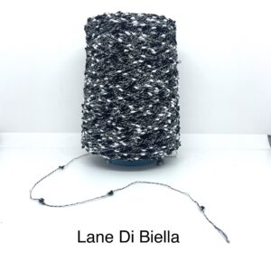 Rocca Misto Cotone Bianco/ Nero Bottonato Gr.300 Titolo 5200 (Gr.100/ Mt.520) Campionatura Da Collezione Alta Moda CT 1239