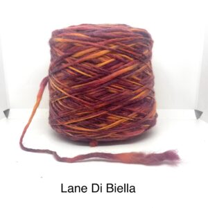 Rocca Pura Lana Fiamma Gigante Stampato Amaranto/Ambra/Vinaccia Gr. 950 Titolo 0600 (100 Gr./ 60 Mt.) Campionatura Da Collezione PL091
