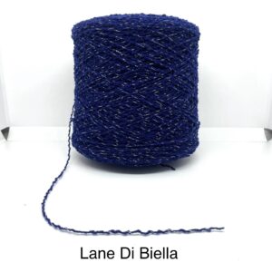 Rocca Misto Lana Lux Onde’ Blu Marino Gr.470 Titolo 3000 (100 Gr/300 Mt) Campionatura Da Collezione ML 1304